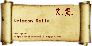 Kriston Rella névjegykártya